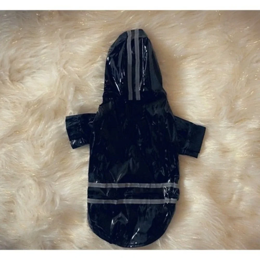 Dog/Pet/Puppy LARGE BLACK Hooded Waterproof Raincoat Reflective‎ Jacket
